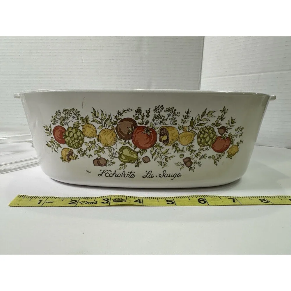 Corning Ware Spice of Life 4 Quart A-84-B L'Echalote La Sauge w/Pyrex Lid A-12-C